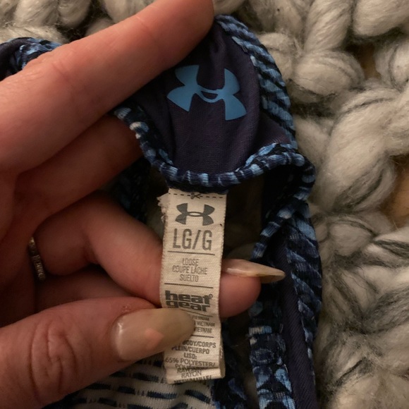 Under Armour Blue Patterned Pocket Tank With Mesh Back Size Large - Picture 4 of 4